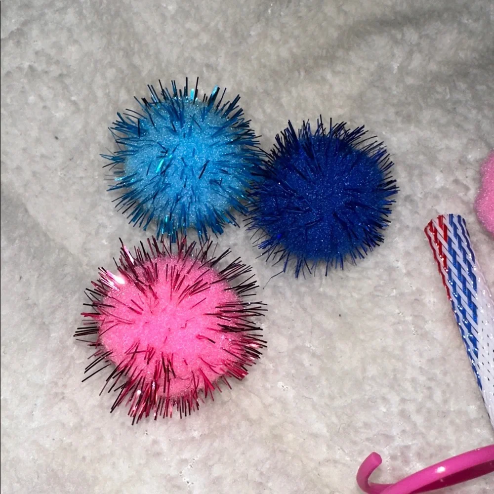 Kitty toy bundle 8 items all New pink blue red and white
